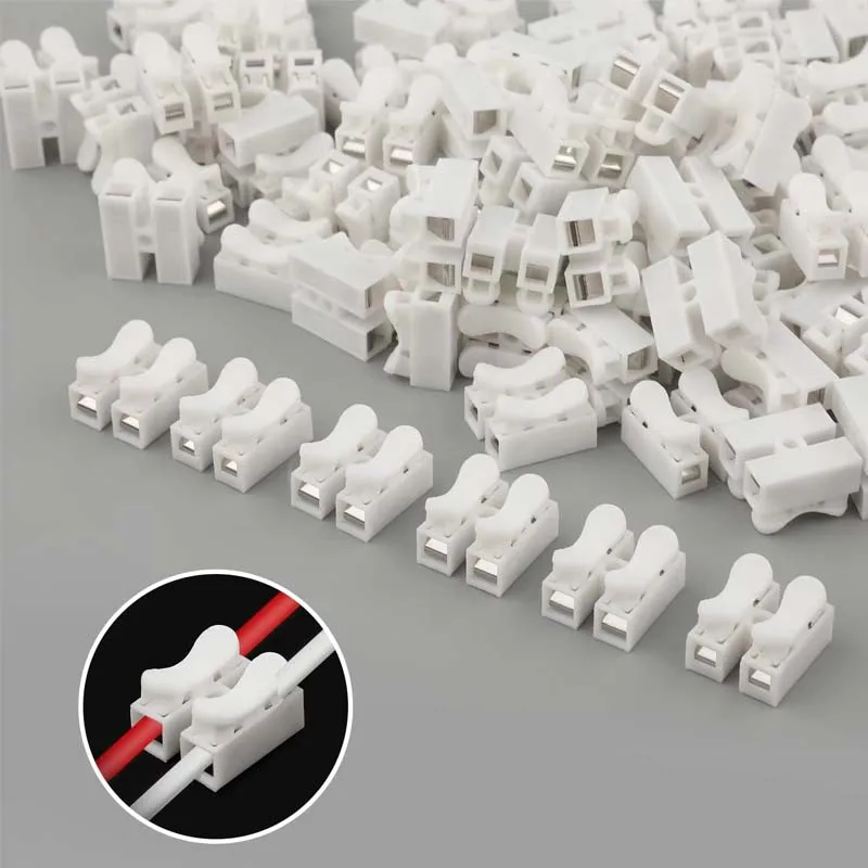 Push Fit Connector - 50個入り プッシュクイックワイヤーケーブル CH2コネクタ 10A 220V 2ピン