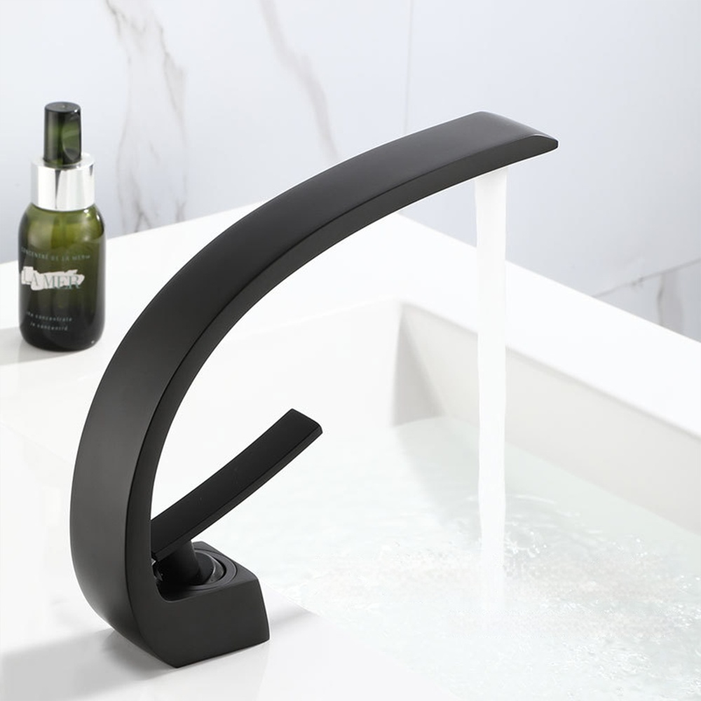 黒/白カーブデザイン洗面器蛇口浴室水混合栓デッキマウント洗面 - Silicone Tap Washer のレビューと価格