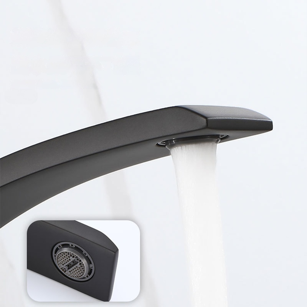 黒/白カーブデザイン洗面器蛇口浴室水混合栓デッキマウント洗面 - Silicone Tap Washer のレビューと価格