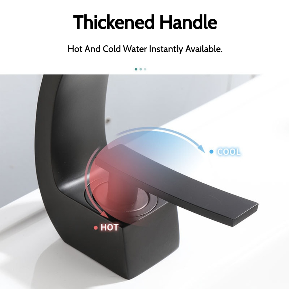 黒/白カーブデザイン洗面器蛇口浴室水混合栓デッキマウント洗面 - Silicone Tap Washer のレビューと価格