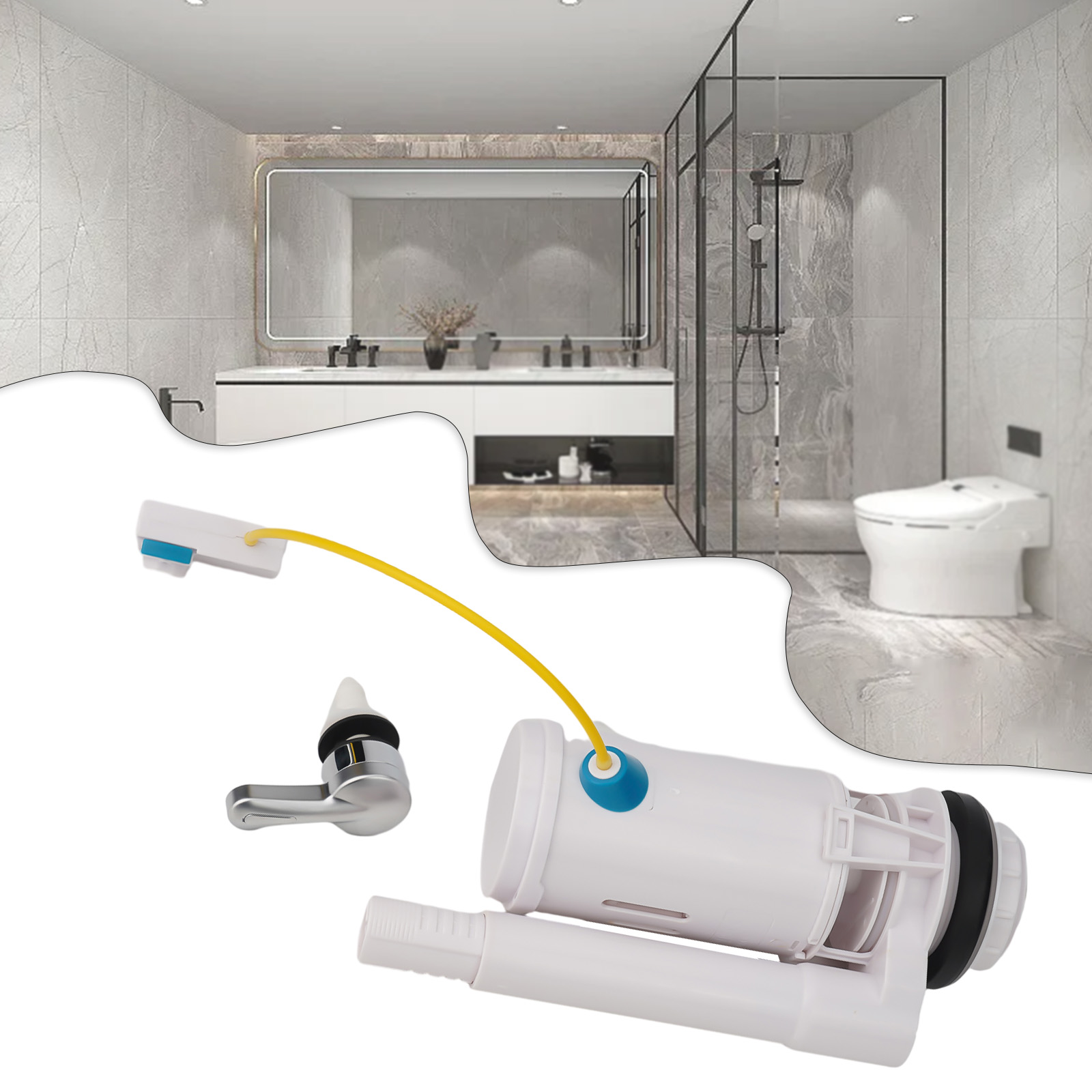 デュアルフラッシュバルブ制御装置 プラスチック製浴室アクセサ - Toilet Fill Valve のレビューと価格