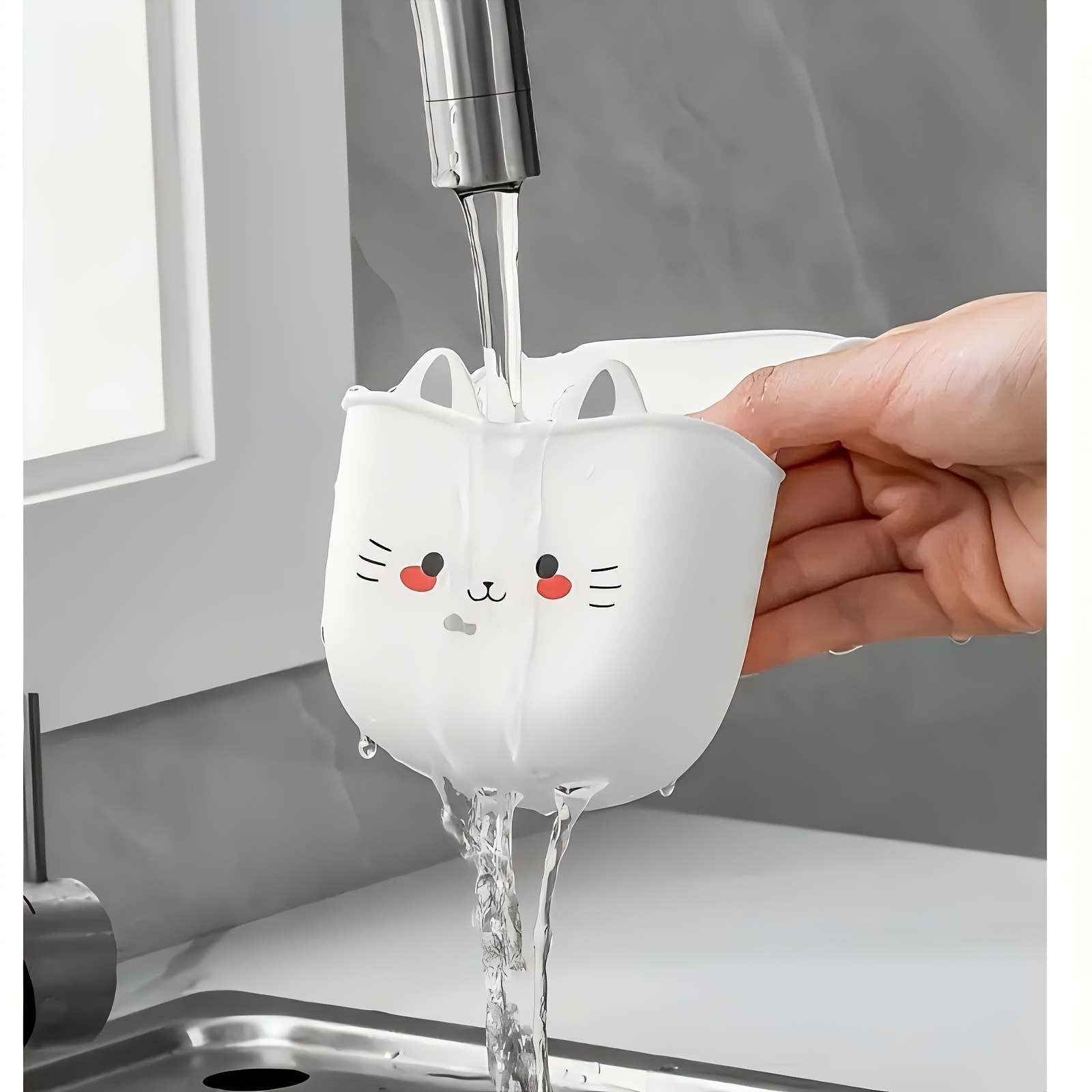 漫画猫バスケットソフトバックル蛇口スポンジブラケットシリコン - Silicone Tap Washer のレビューと価格